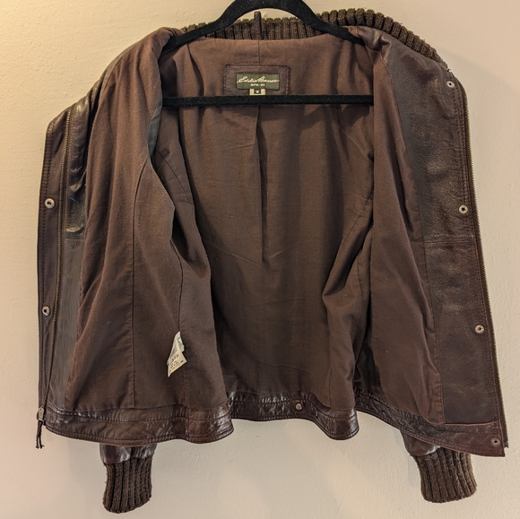 Eddie Bauer leather bomber jacket - Picture 11 of 14
